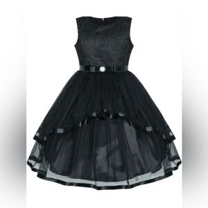 Girls Black Tulle Dress SZ 12 Party Flower Girl Pageant Formal Sunny Fashion